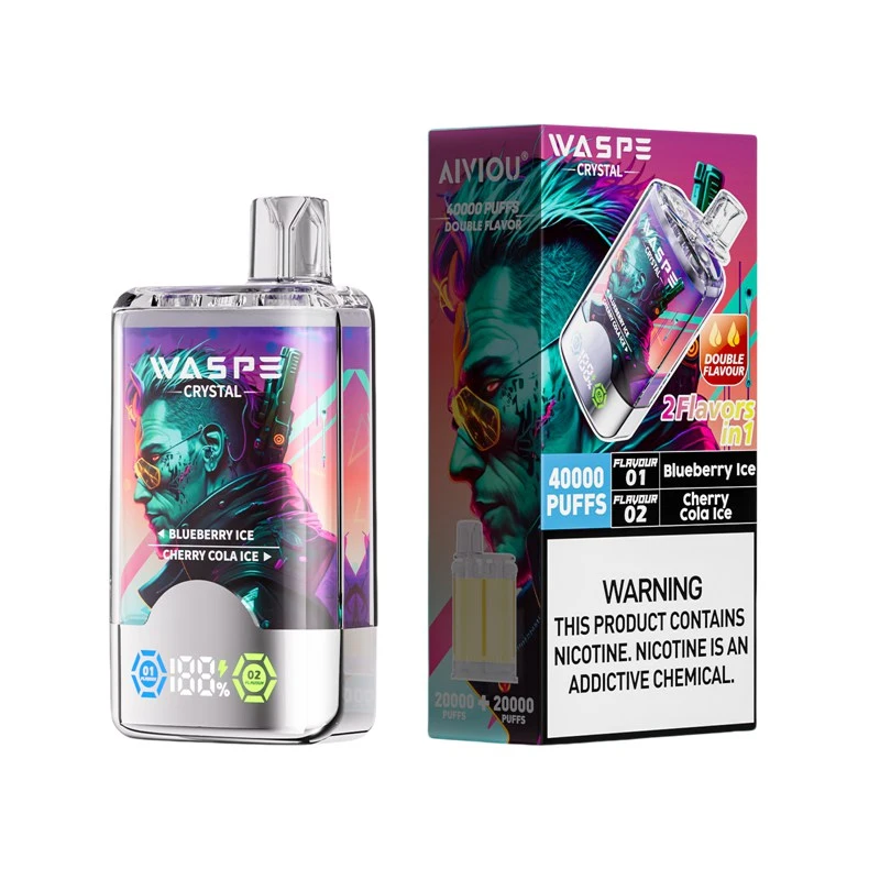 Waspe Crystal 40000 Puffs Double Flavor Disposable Vape Blueberry Ice Cherry Cola Ice 1 Waspe Crystal 40000 Puffs Double Flavor Disposable Vape Blueberry Ice Cherry Cola Ice 1