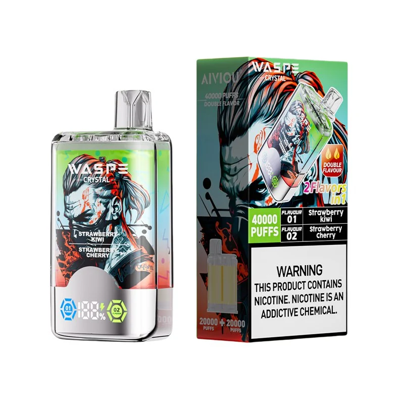 Waspe Crystal 40000 Puffs Double Flavor Disposable Vape Strawberry Kiwi Strawberry Cherry Waspe Crystal 40000 Puffs Double Flavor Disposable Vape Strawberry Kiwi Strawberry Cherry