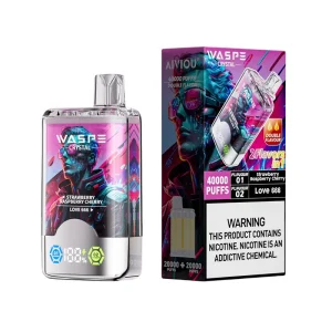 Waspe Crystal 40000 Puffs Double Flavor Disposable Vape Strawberry Raspberry Cherry Love 666
