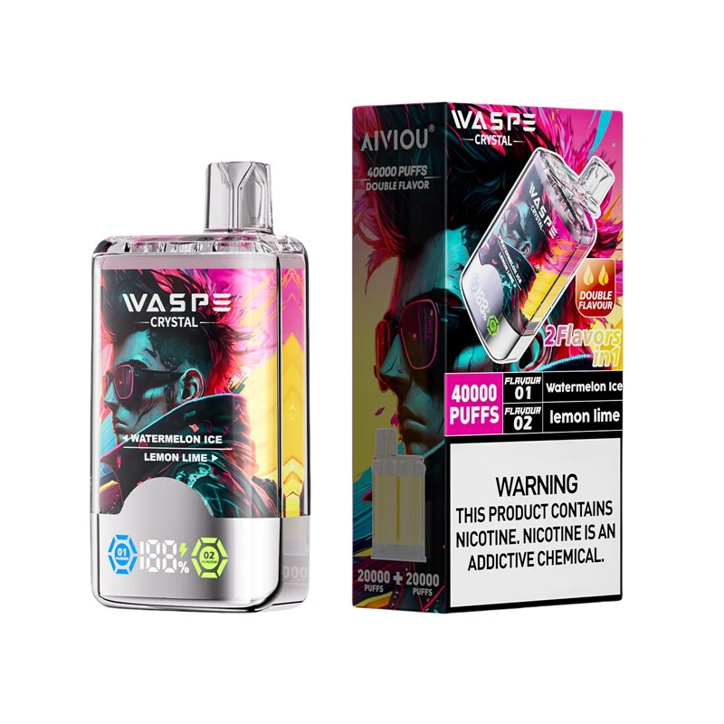 Waspe Crystal 40000 Puffs Double Flavor Disposable Vape Watermelon Ice Lemon Lime Waspe Crystal 40000 Puffs Double Flavor Disposable Vape Watermelon Ice Lemon Lime